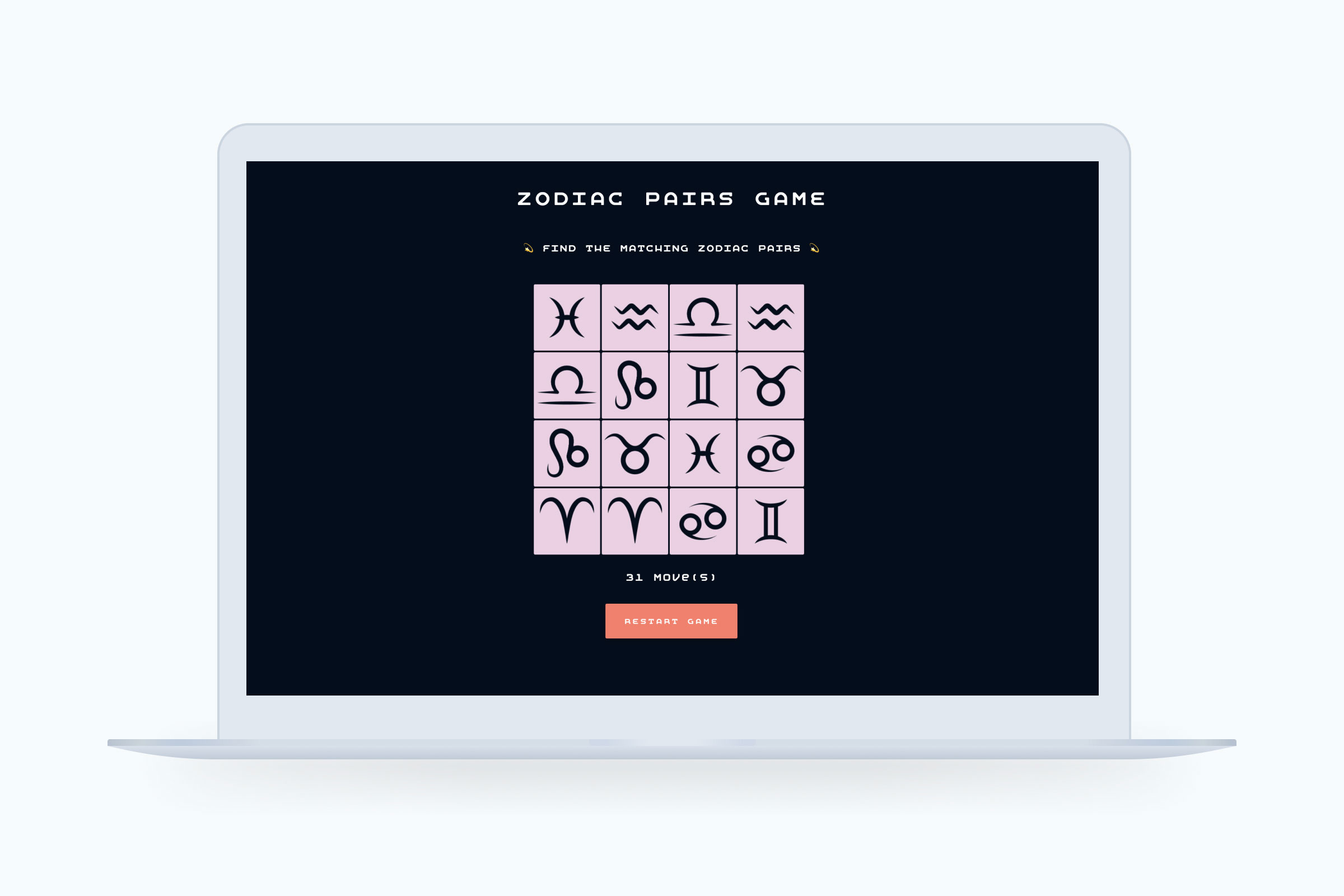 Zodiac Memory Game Image